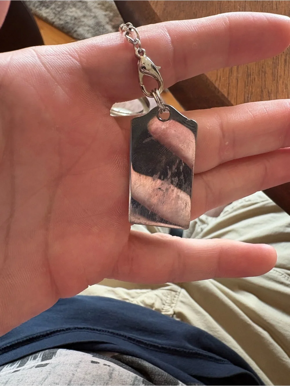 vintage Christian Dior silver keychain
